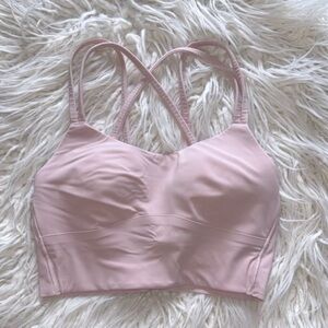 Lululemon* Like a Cloud Longline Bra Pink Peony, size 2, A/B cup